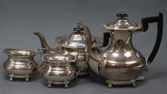 A silver plated tea set